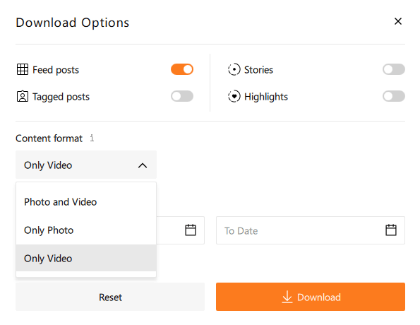 Advanced Download Options