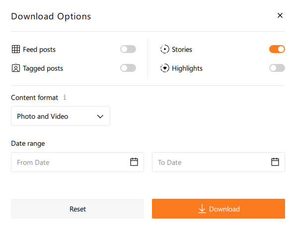 Advanced Download Options