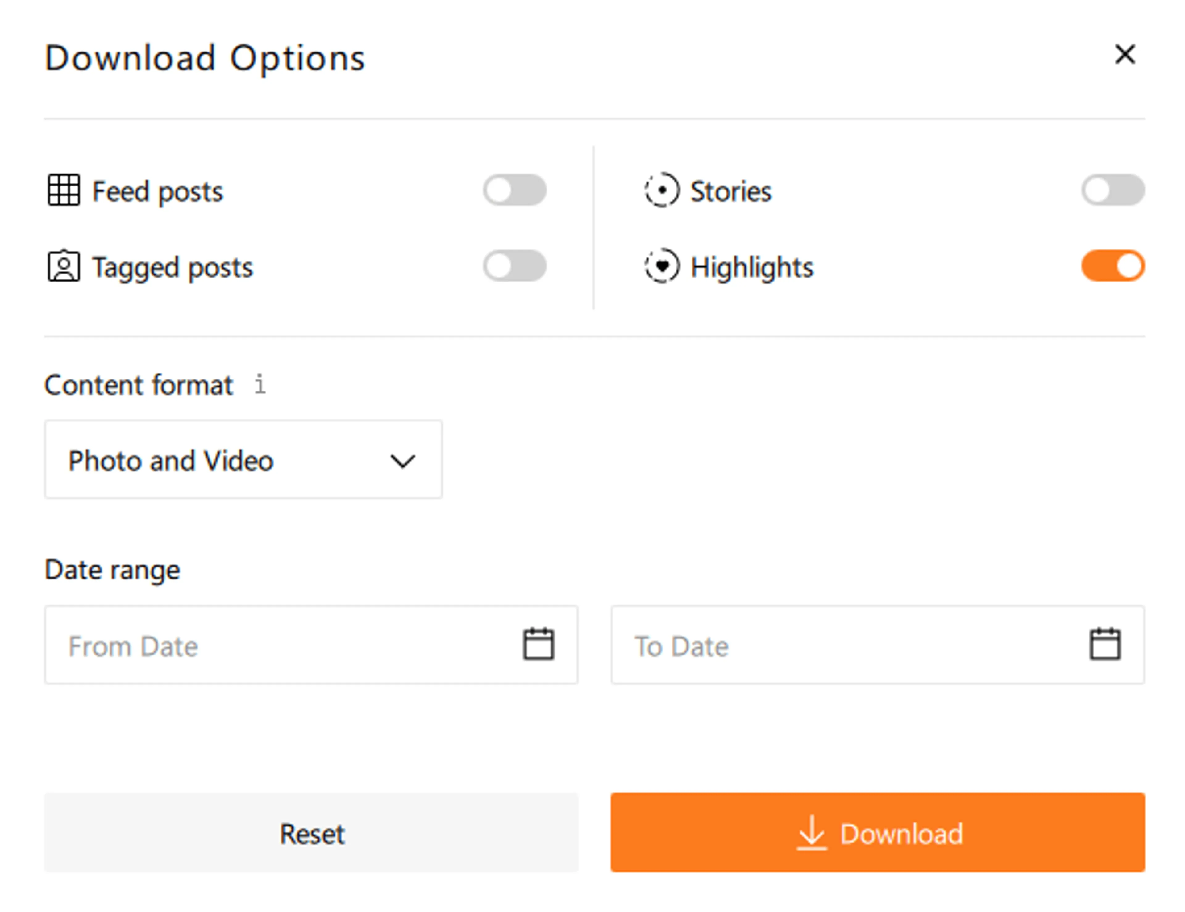 Advanced Download Options