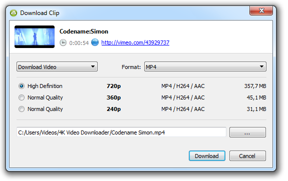 Como descargar videos de Vimeo  4K Download