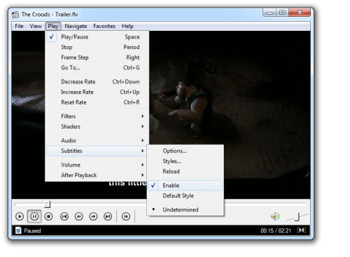 srt media player classic