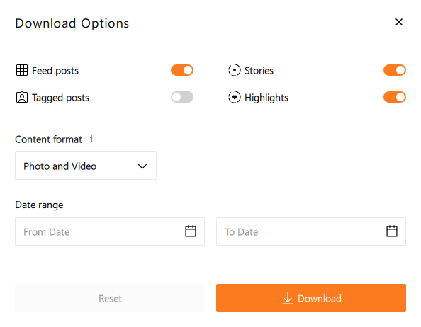 Advanced Download Options