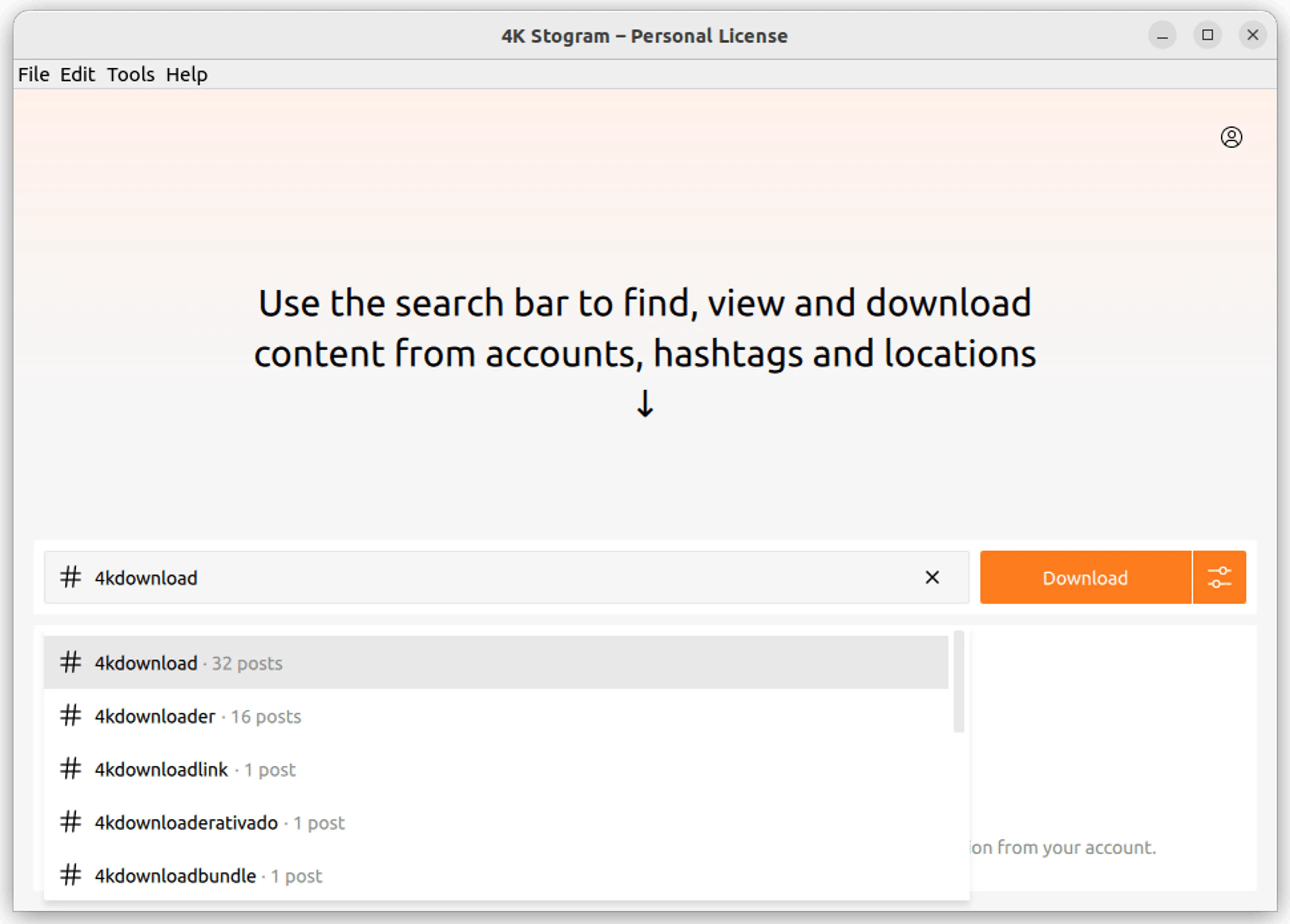Select suitable option in 4k Stogram