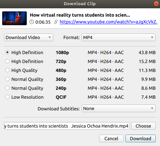Youtube video download with subtitles