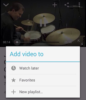 Crear lista de reproducción de YouTube en Android