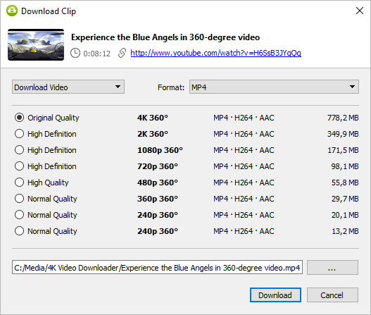 youtube 4k 360 video downloader