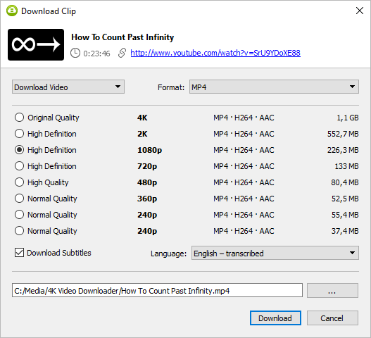 youtube 1080 p download