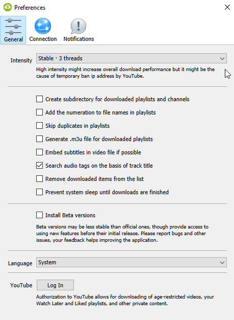 Set up the subtitles type in Preferences