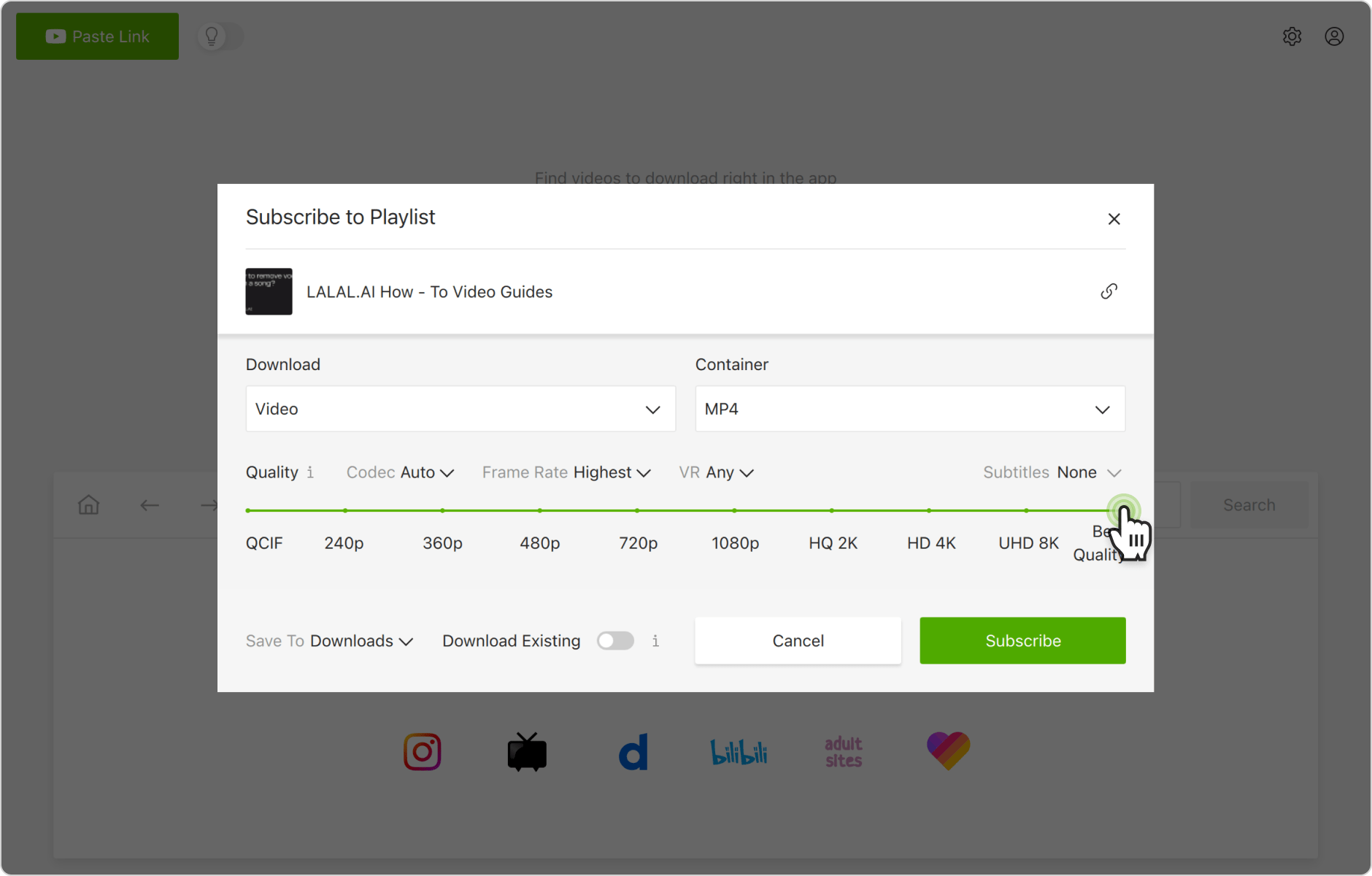 4k video downloader playlist limit