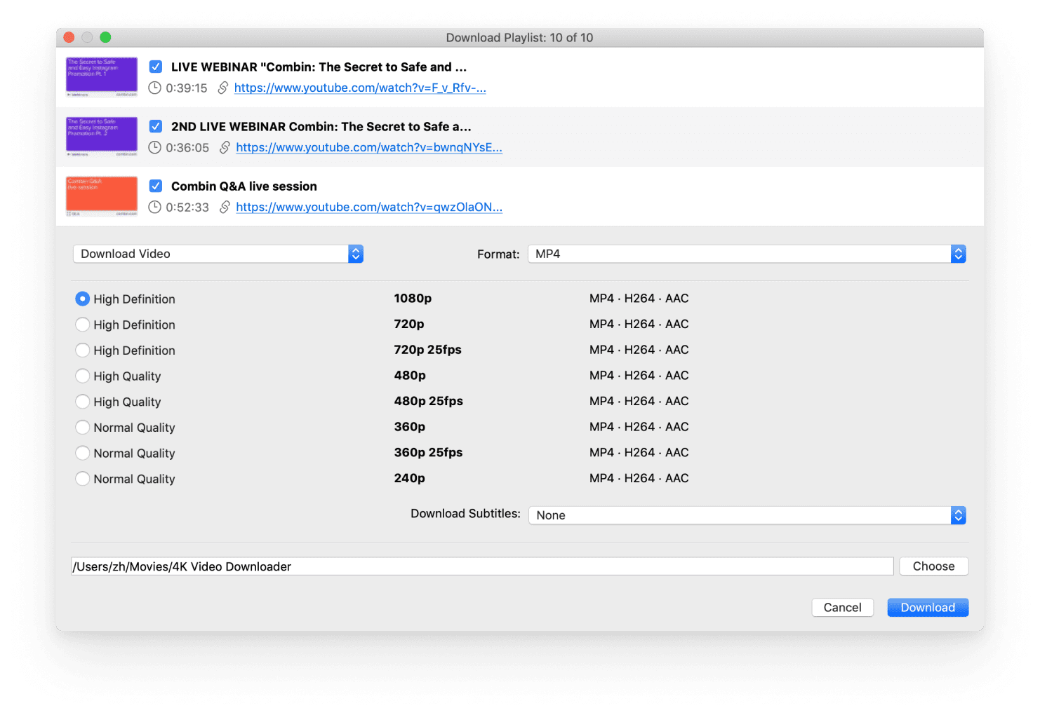 Playlist downloader. Mac os.